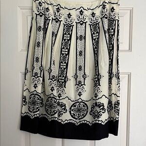 Nine & Co. Black and Cream A-Line Skirt